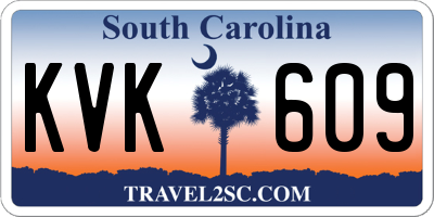 SC license plate KVK609