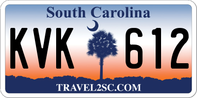 SC license plate KVK612