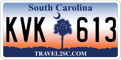 SC license plate KVK613