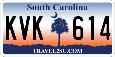 SC license plate KVK614