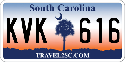 SC license plate KVK616