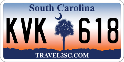 SC license plate KVK618