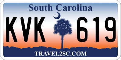 SC license plate KVK619