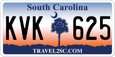SC license plate KVK625