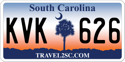 SC license plate KVK626