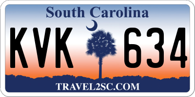 SC license plate KVK634