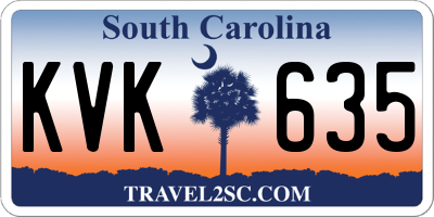 SC license plate KVK635