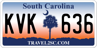 SC license plate KVK636