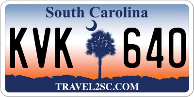 SC license plate KVK640