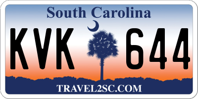SC license plate KVK644