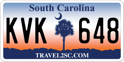 SC license plate KVK648