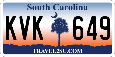 SC license plate KVK649