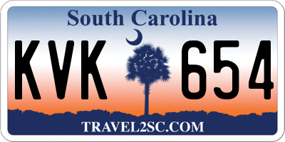 SC license plate KVK654