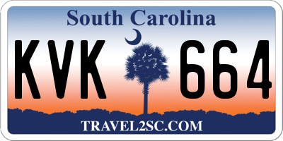 SC license plate KVK664