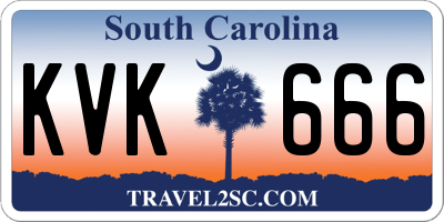 SC license plate KVK666