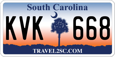 SC license plate KVK668