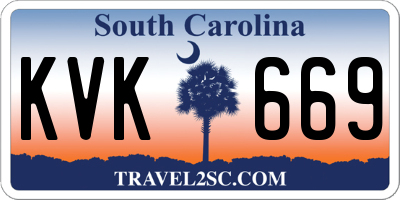 SC license plate KVK669