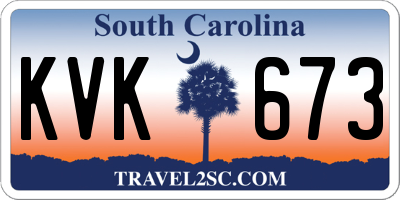 SC license plate KVK673