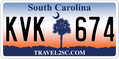 SC license plate KVK674