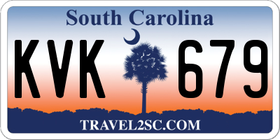 SC license plate KVK679