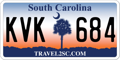 SC license plate KVK684