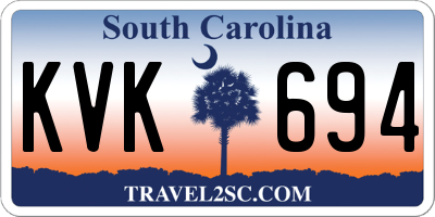 SC license plate KVK694
