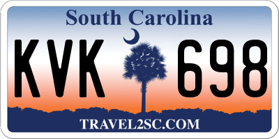 SC license plate KVK698