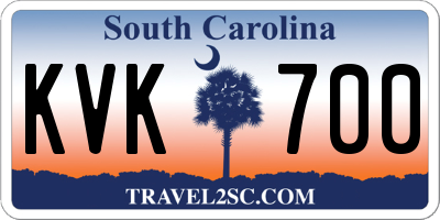 SC license plate KVK700
