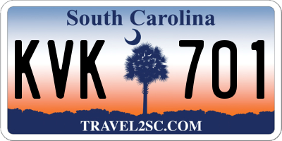 SC license plate KVK701