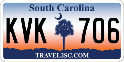 SC license plate KVK706
