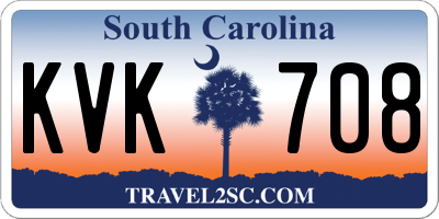 SC license plate KVK708