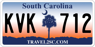 SC license plate KVK712