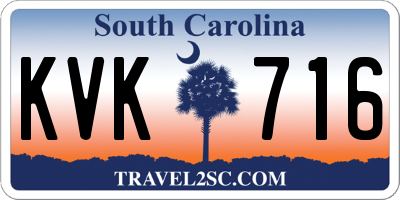 SC license plate KVK716