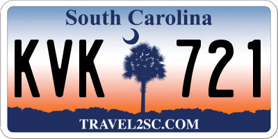SC license plate KVK721