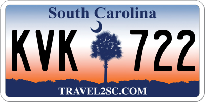 SC license plate KVK722