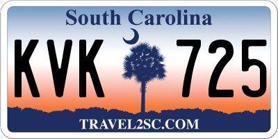 SC license plate KVK725