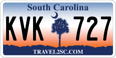 SC license plate KVK727