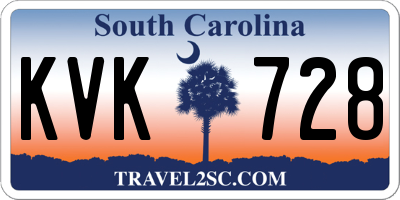 SC license plate KVK728