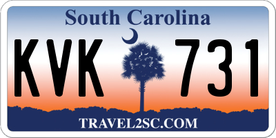 SC license plate KVK731
