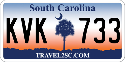 SC license plate KVK733