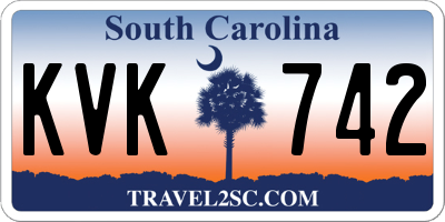 SC license plate KVK742