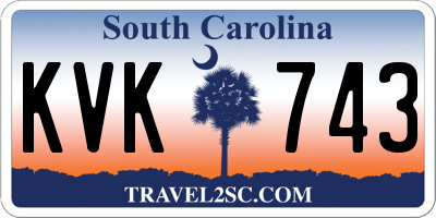 SC license plate KVK743