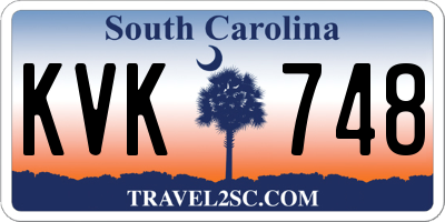 SC license plate KVK748