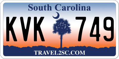 SC license plate KVK749