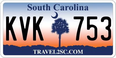 SC license plate KVK753
