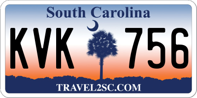 SC license plate KVK756