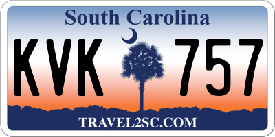 SC license plate KVK757