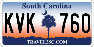 SC license plate KVK760