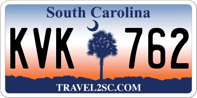 SC license plate KVK762