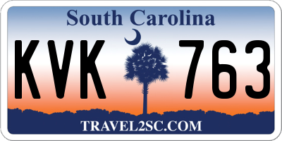 SC license plate KVK763